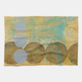 Donkere bruine en grijze cirkels met cijfers theedoek (Horizontaal)