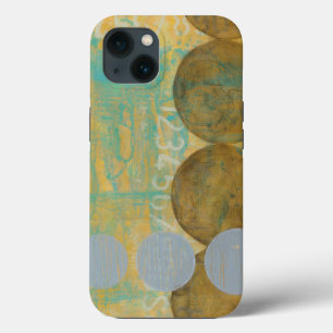 Donkere bruine en grijze cirkels met nummers numme iPhone 13 hoesje