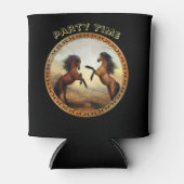 Donkere bruine en lichte bruine ontwerppaarden blikjeskoeler (Voorkant)