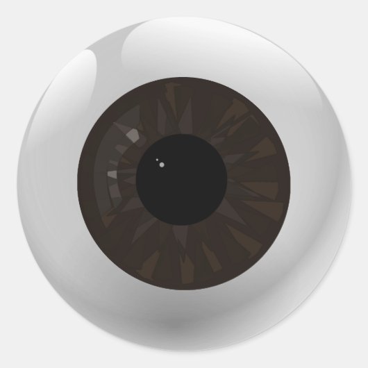 Donkere bruine eyeball ronde sticker (Voorkant)