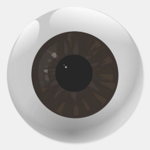 Donkere bruine eyeball ronde sticker