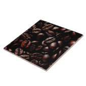 Donkere bruine gebrande koffiebonensoort tegeltje (Zijkant)