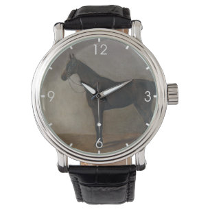 Donkere bruine Gelding Horse ( dierlijke kunst) Horloge