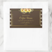 Donkere bruine gouden etiketten op gele rozen Juwe (Tas)