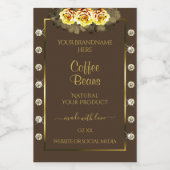 Donkere bruine gouden etiketten op gele rozen Juwe (Enkel label)