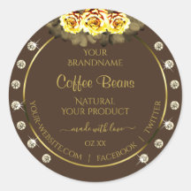 Donkere bruine gouden etiketten op gele rozen Juwe