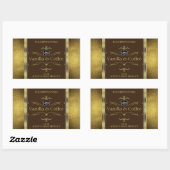 Donkere bruine goudglitter Logo productlabel Rechthoekige Sticker (Vel)