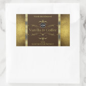Donkere bruine goudglitter Logo productlabel Rechthoekige Sticker (Tas)