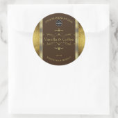 Donkere bruine goudglitter Logo productlabel Ronde Sticker (Tas)