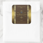 Donkere bruine goudglitter Logo productlabel Vierkante Sticker (Tas)