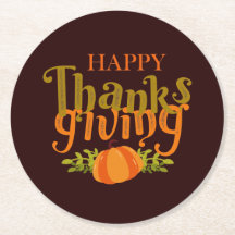 Donkere bruine Herfst Happy Thanksgiving Yellow Pu