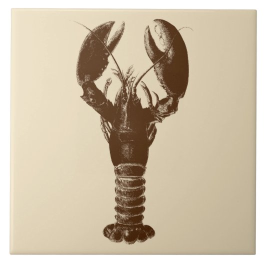 Donkere bruine laster op Light Beige Tegeltje (Voorkant)