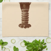 Donkere bruine laster op Light Beige Theedoek (Gevouwen)