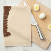 Donkere bruine laster op Light Beige Theedoek (Quarter Fold)