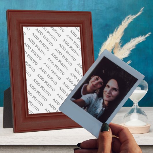 Donkere bruine Lijst Afbeelding Voeg je fotoplaque Fotoplaat