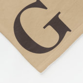 Donkere bruine monogram Pattern Tan Fleece Deken (Hoek)