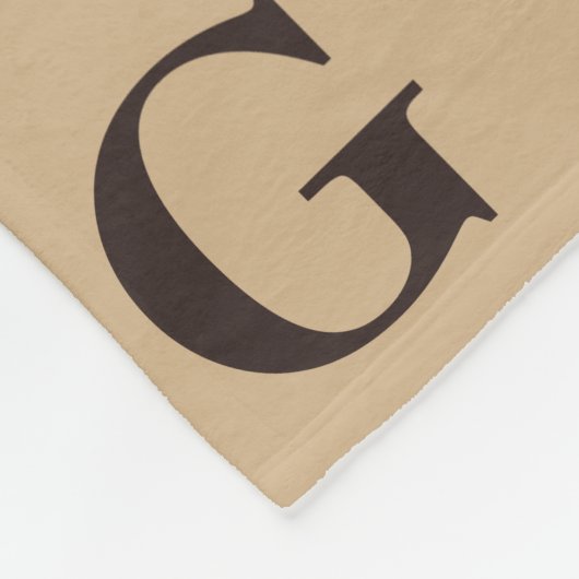 Donkere bruine monogram Pattern Tan Fleece Deken (Hoek)