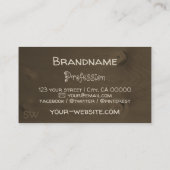 Donkere bruine Natuur Houden Boards Tree Monogram Visitekaartje (Achterkant)