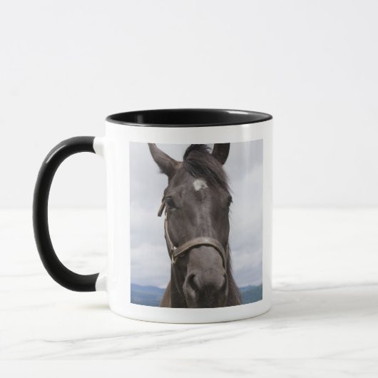 Donkere bruine paarden mok (Links)