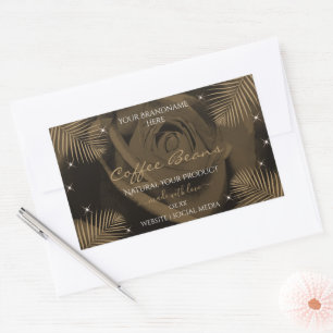 Donkere bruine Roos — Bloem met kleppen — Productl Rechthoekige Sticker