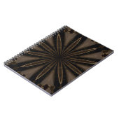 Donkere bruine roustische kaleidoscopische bloemku notitieboek (Linkerzijde)