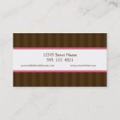 Donkere bruine strepes visitekaartje (Achterkant)