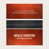 Donkere bruine textuur | Achtergrond Oranje leder Visitekaartje (Buitenkant ongevouwen)