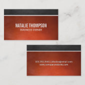 Donkere bruine textuur | Achtergrond Oranje leder Visitekaartje (Voorkant / Achterkant)