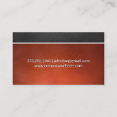 Donkere bruine textuur | Achtergrond Oranje leder Visitekaartje (Achterkant)