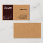 Donkere bruine zijband - lichte bruine papiertextu visitekaartje (Voorkant / Achterkant)