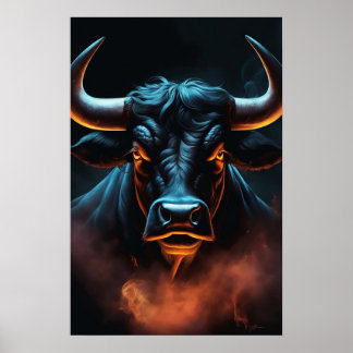 Donkere Buffalo kunst Poster