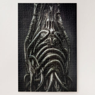 Donkere buitenaardse beelden van een oude Eldritch Legpuzzel