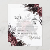 Donkere Burgundy Zwarte Rozen Bruiloft Herfst Wint (Voorkant / Achterkant)