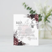 Donkere Burgundy Zwarte Rozen Bruiloft Herfst Wint (Staand voorkant)