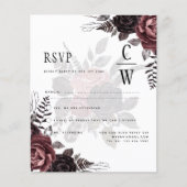 Donkere Burgundy Zwarte Rozen Bruiloft Herfst Wint (Voorkant)