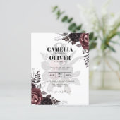 Donkere Burgundy Zwarte Rozen Bruiloft Herfst Wint (Staand voorkant)