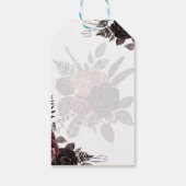 Donkere Burgundy Zwarte Rozen Bruiloft Herfst Wint Cadeaulabel (Achterkant)