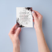 Donkere Burgundy Zwarte Rozen Bruiloft Herfst Wint Flyer (Hand)