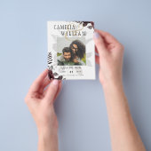 Donkere Burgundy Zwarte Rozen Bruiloft Herfst Wint Flyer (Hand)