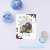 Donkere Burgundy Zwarte Rozen Bruiloft Herfst Wint Flyer (Enkel)