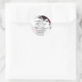 Donkere Burgundy Zwarte Rozen Bruiloft Herfst Wint Ronde Sticker (Tas)