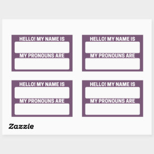 Donkere Byzantiumnaam & Pronoun-labels Rechthoekige Sticker
