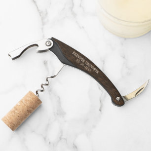 Donkere Cacao Bruine Rustieke Chic Houtstructuur P Kurkentrekker