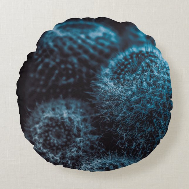 Donkere Cactus Rond Kussen (Voorkant)