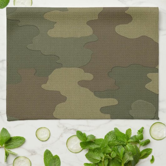 Donkere camouflage keukenhanddoek (Gevouwen)
