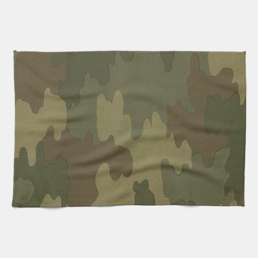 Donkere camouflage keukenhanddoek (Horizontaal)