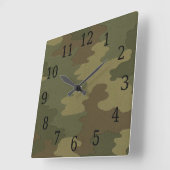 Donkere Camouflage Square Clock Vierkante Klok (Hoek)
