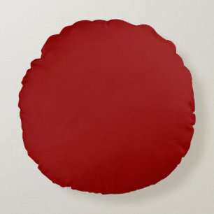 Donkere Candy Apple Rood Effen Kleur  Rond Kussen