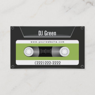 Donkere Cassettebandje (groen) Music DJ-Visitekaar Visitekaartje
