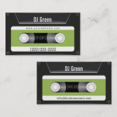 Donkere Cassettebandje (groen) Music DJ-Visitekaar Visitekaartje (Voorkant / Achterkant)